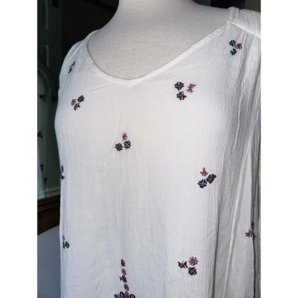 FP1 NWT Free‎ People Oxford Embroidered Mini Dress Retail $128 Cream Ivory Small